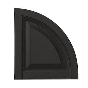 15 in. x 16 in. Polypropylene Raised Panel Arch Design in Peppercorn Shutter Tops Pair