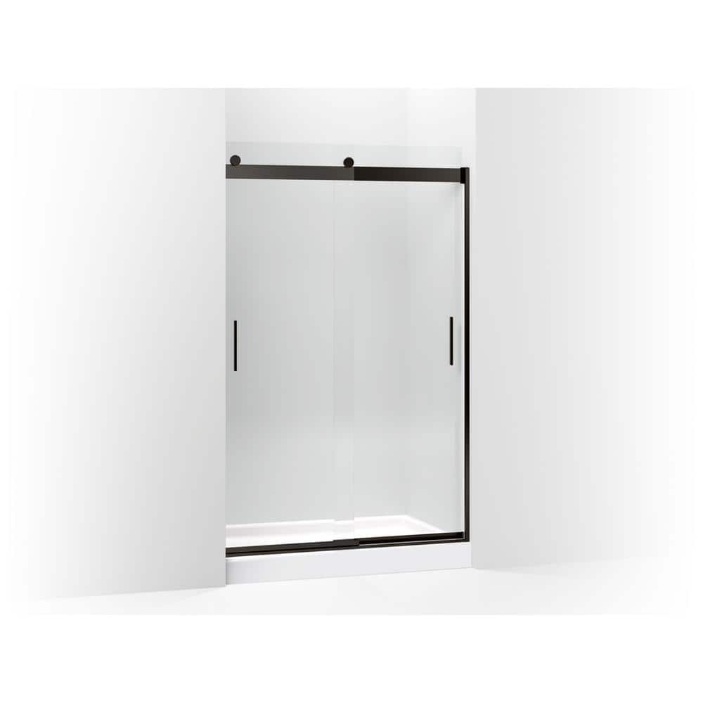 Levity 48" Crystal Clear Glass Shower Door with Dark Bronze Frame