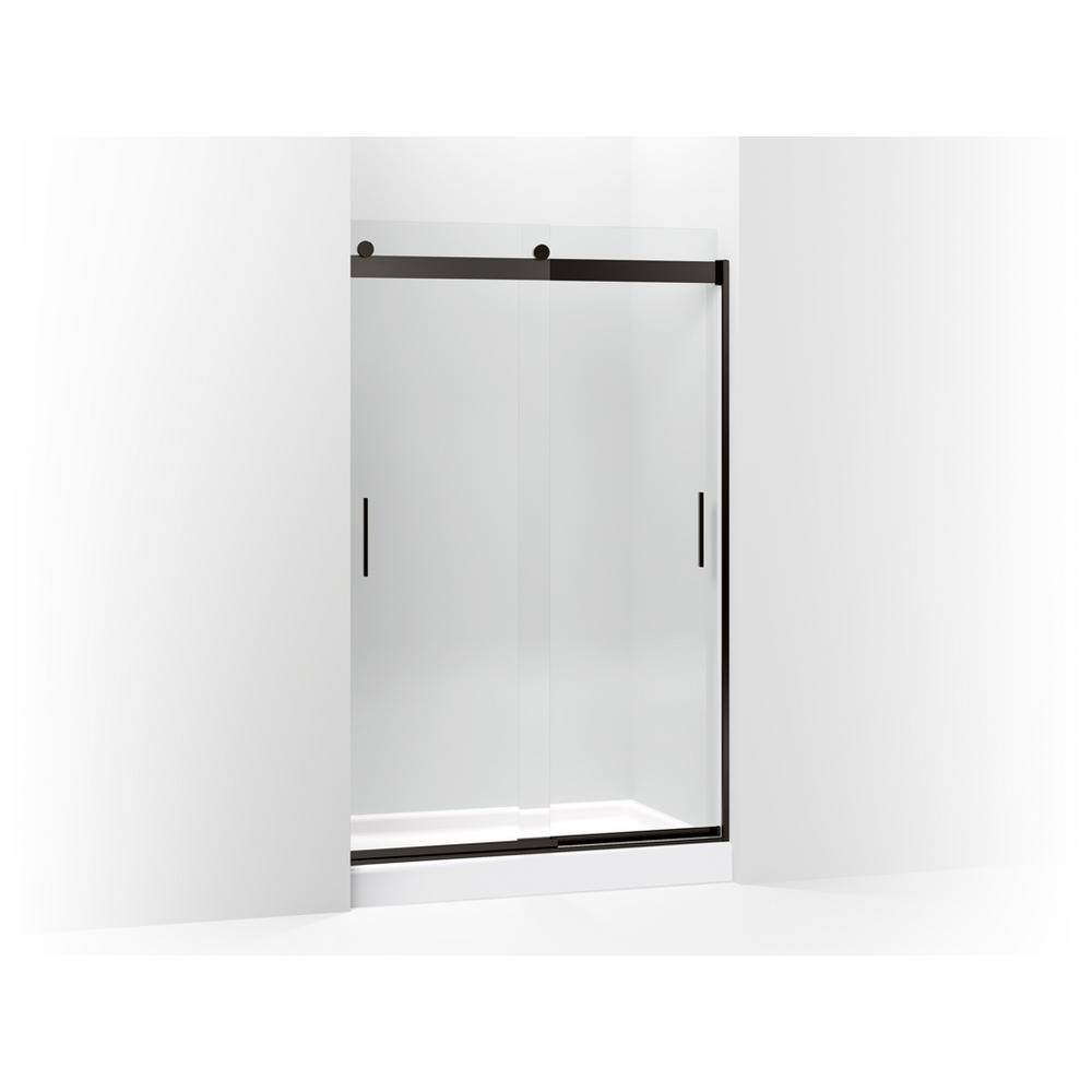 Levity 48" Crystal Clear Glass Shower Door with Dark Bronze Frame