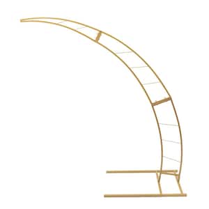 78.8 in. x 31.5 in. Gold Metal Crescent Moon Wedding Arch Stand Curved Flower Balloon Frame Arbor