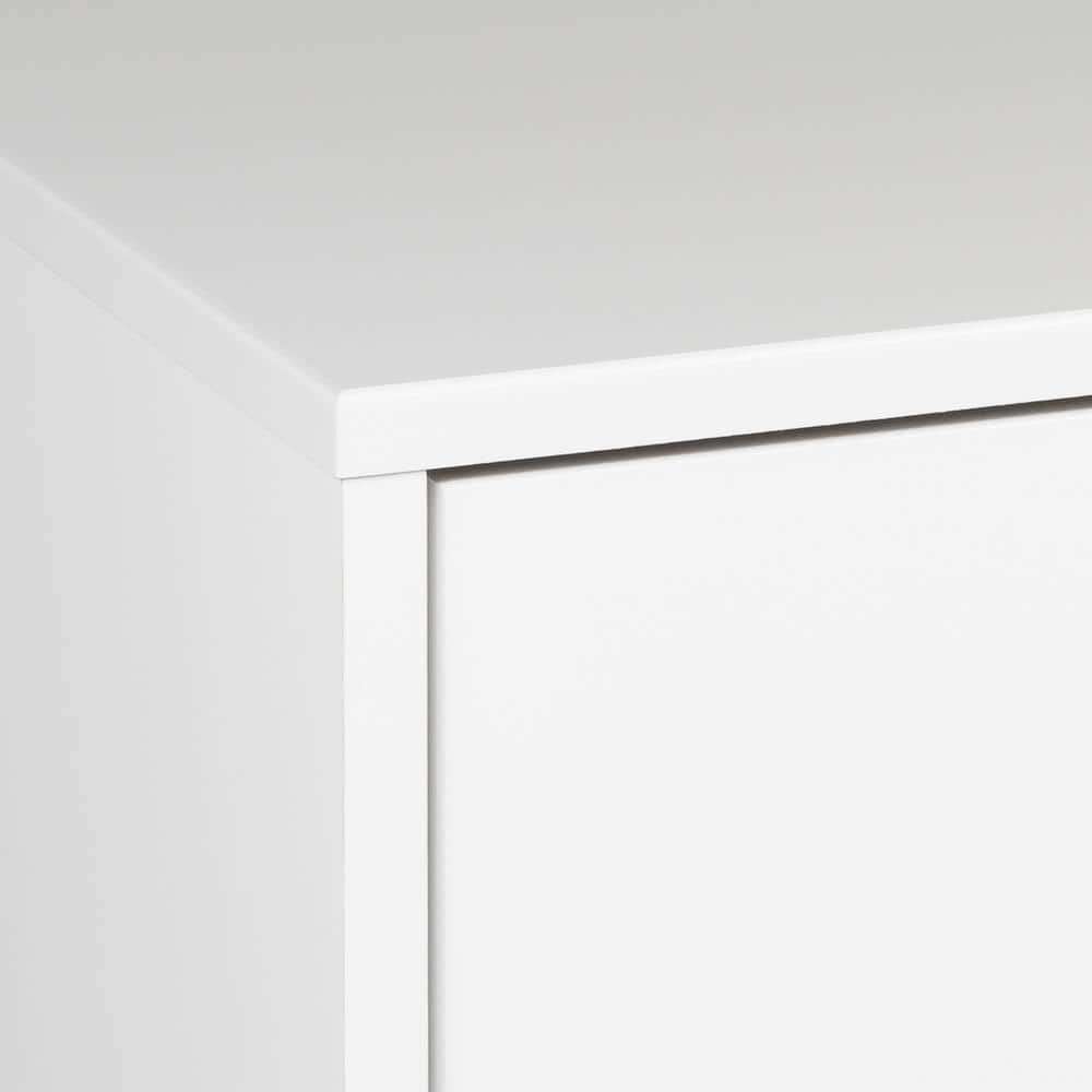 Serenity White Floating Dresser with Brushed Brass Knobs