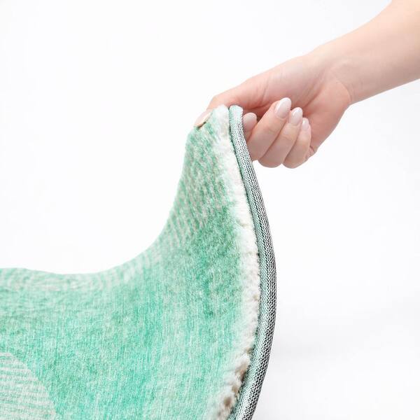 Dream Shag Premium Machine Washable Abstract ADS711 Teal 10 ft. x 14 ft. Area Rug