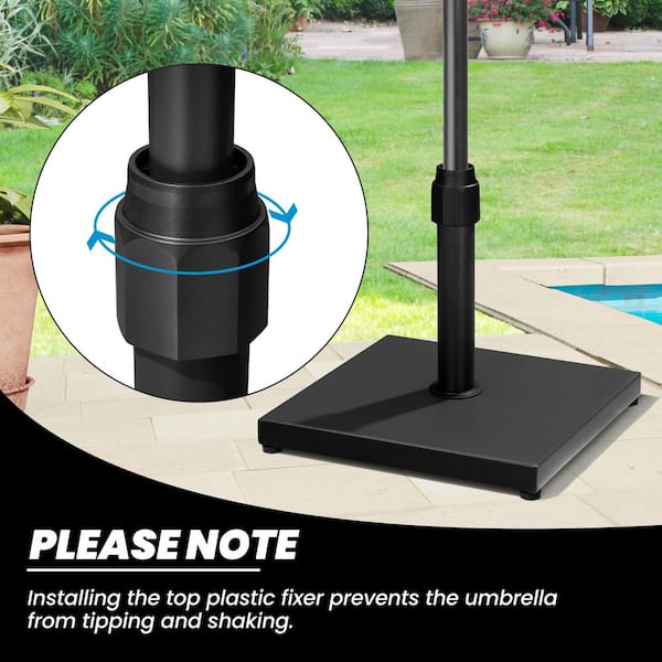 55 lb patio umbrella base 9'ft Patio Umbrella Push Button Tilt Double Wind Vents Includes Base S