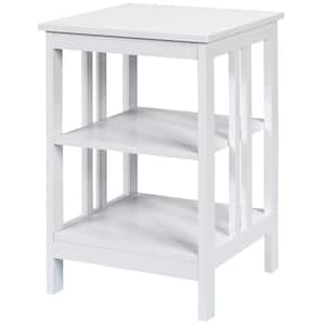 White 3-tier Side Table Nightstand Sofa End Table Storage Display Shelf