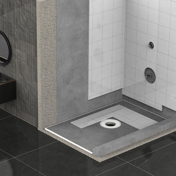 Shower Pan Kit 60 in. x 48 in. Shower Kit with 2 in. ABS Central Flange Waterproof Membrane PVC Flange