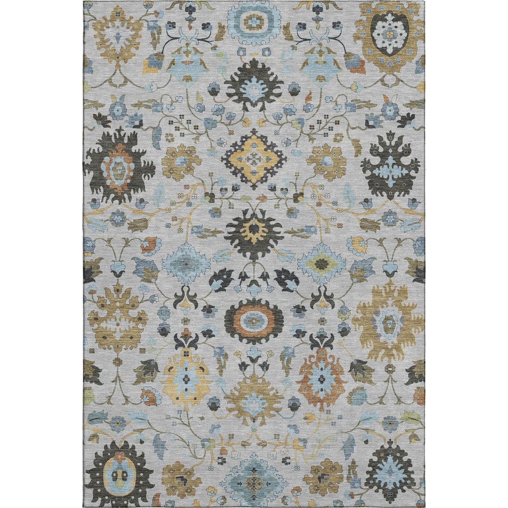 Mayfield Premium Machine Washable Abstract AMF2458 Silver 10 ft. x 14 ft. Area Rug price history on PriceWatchPro