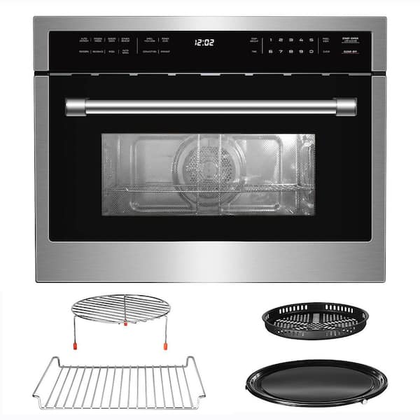 1.6 cu. ft. Commercial Built-In Microwave Oven in Stainless Steel with 10 Cooking Modes, Air Fryer Oven with Sensor Cook