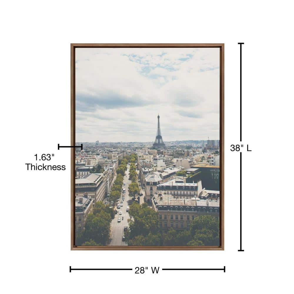 Large Gold Framed Parisian Cityscape Canvas Wall Art