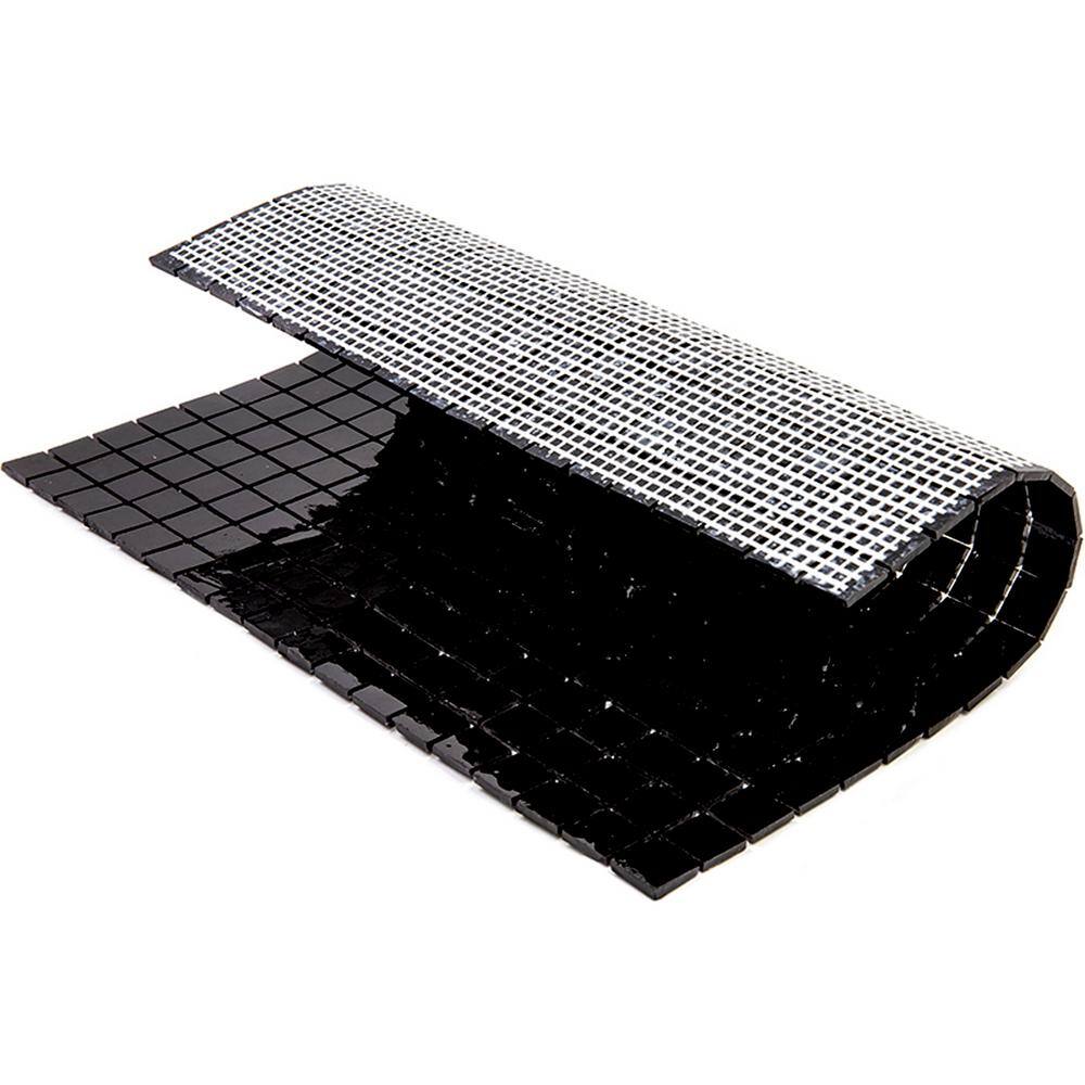 Skosh Glossy Black Glass Mosaic Wall and Floor Tile