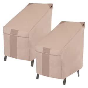25.5 in. L x 35.5 in. W x 34 in. H, Beige Monterey High Back Patio Chair Cover, (2-Pack)
