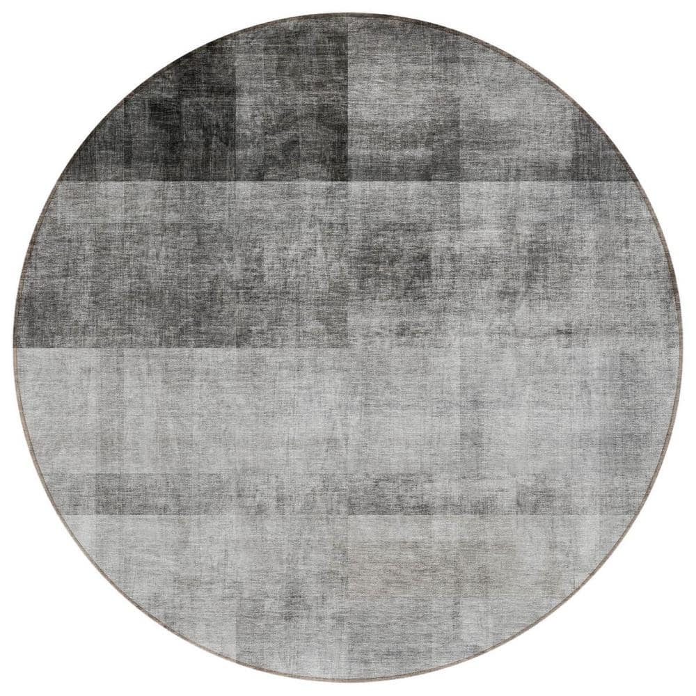 Gray 8 ft. Round Woven Solid Color Round Indoor/Outdoor Area Rug price history on PriceWatchPro
