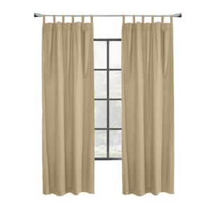 Weathermate Topsions Khaki Cotton Smooth 80 in. W x 63 in. L 3-Way Header Indoor Room Darkening Curtain (Double Panels)