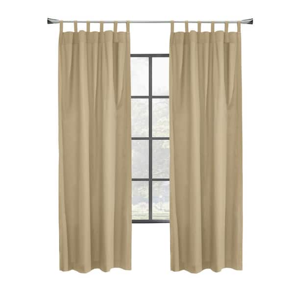 THERMALOGIC Weathermate Topsions Khaki Cotton Smooth 80 in. W x 63 in. L 3-Way Header Indoor Room Darkening Curtain (Double Panels)