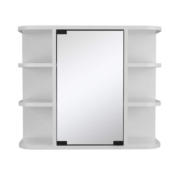 23.62 in. W x 19.68 in. H White Surface Mount Medicine Cabinet with Mirror