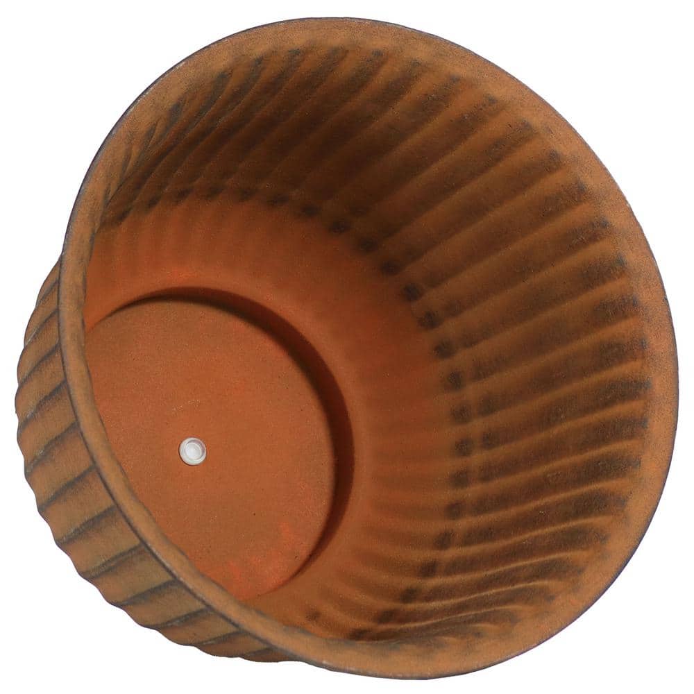 Carlotta Matte Brown Medium Metal Indoor/Outdoor Planter Set