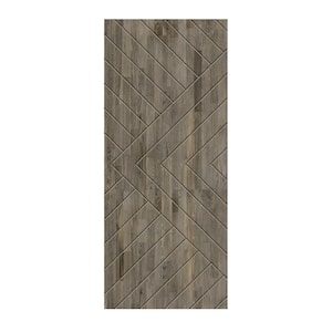28 in. x 80 in. Hollow Core Weather Gray Stained Solid Wood Interior Door Slab