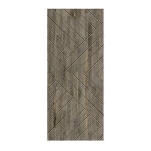 28 in. x 84 in. Hollow Core Weather Gray Stained Solid Wood Interior Door Slab
