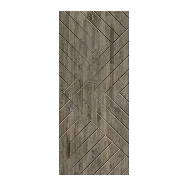 CALHOME 28 in. x 84 in. Hollow Core Weather Gray Stained Pine Wood Interior Door Slab