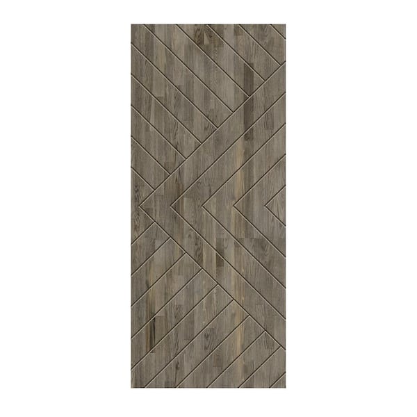 CALHOME 32 in. x 84 in. Hollow Core Weather Gray Stained Solid Wood Interior Door Slab