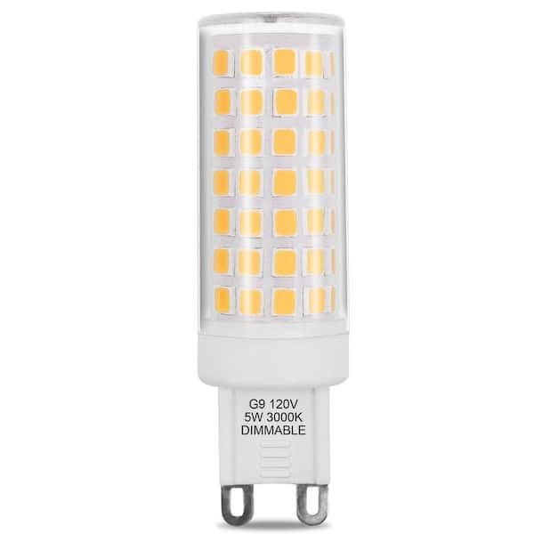Doodskaak Bijzettafeltje Dubbelzinnigheid ARTIVA 3000K 40-Watt Equivalent G9 Dimmable LED Light Bulb (Set of 6) LED-G9-5TDM-30-6  - The Home Depot