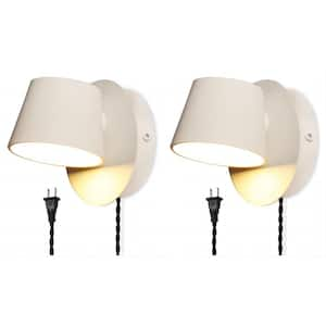 3.5 in 1-Light White LED Wall Lamp with Plug(Pack of 2)