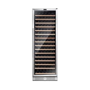24 in. Single Zone 171-Bottle Free Standing and Built-In Wine Cooler in Stainless Steel