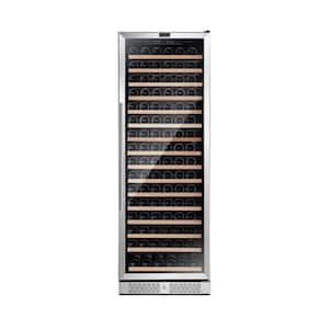 24 in. Single Zone 171-Bottle Built-In and Freestanding Wine Cooler in Stainless Steel