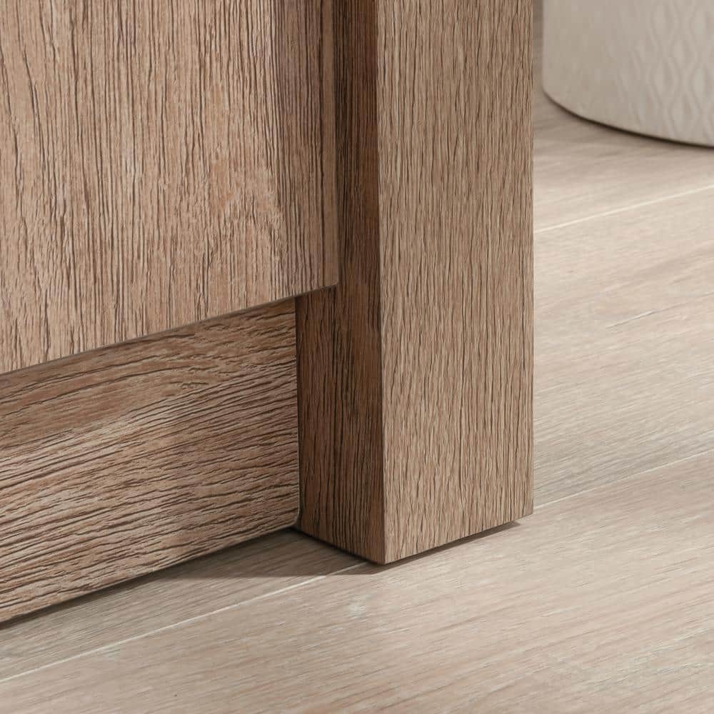 Brushed Oak and Pebble White 66'' 2-Drawer Credenza