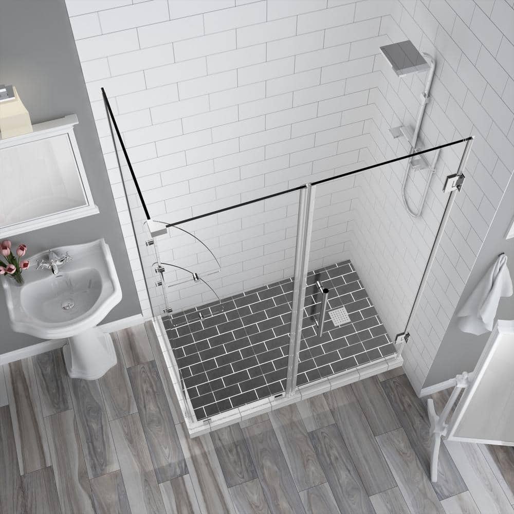 Bromley GS 58" x 72" Frameless Clear Glass Chrome Hinged Shower Enclosure