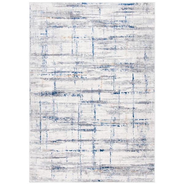 SAFAVIEH Amelia Gray/Blue 8 ft. x 10 ft. Geometric Striped Area Rug