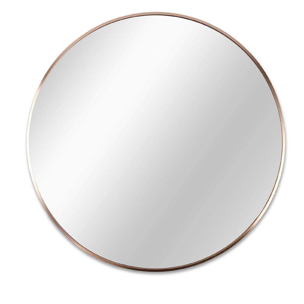 32 in. W x 32 in. H Large Round Mirror with Gold Aluminum Frame for Wall De