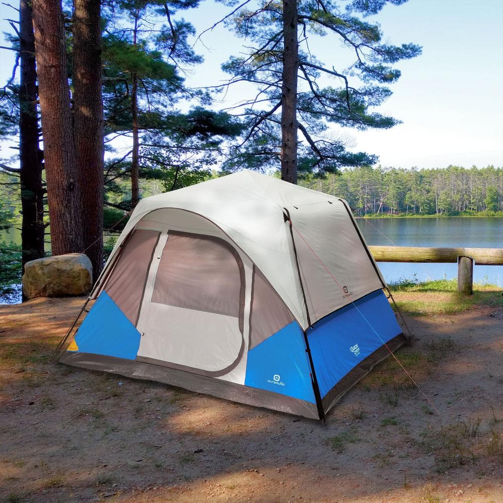 Outbound QuickCamp 6 Person Blue Cabin Tent with Carry Bag