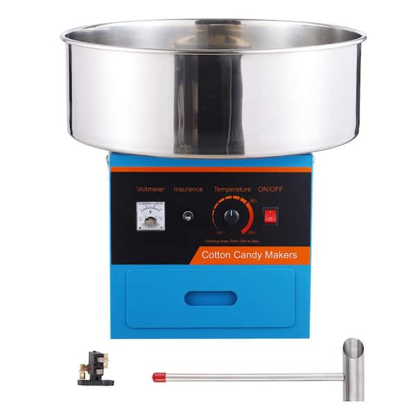 SKYSHALO Electric Cotton Candy Machine, 1000W Candy Floss Maker, Commercial Cotton Candy Machine with Bowl and Sugar Scoop, Blue