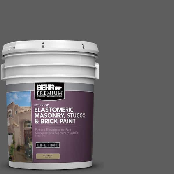 5 gal. #N520-6 Asphalt Gray Elastomeric Masonry, Stucco and Brick Exterior Paint