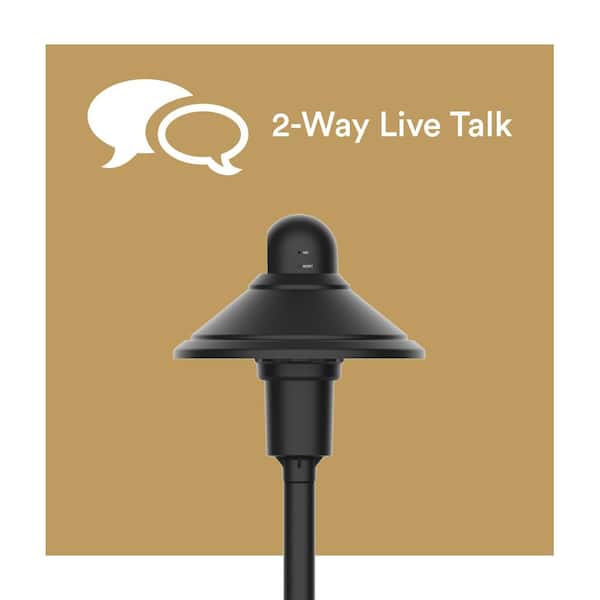 Novolink - Low Voltage Black Motion Sensing LED Landscape Path Light with IP Camera and Battery Back-up