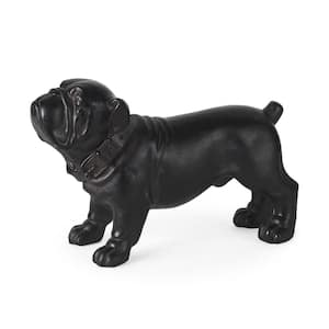 8 in. Black Resin Bulldog Sculpture