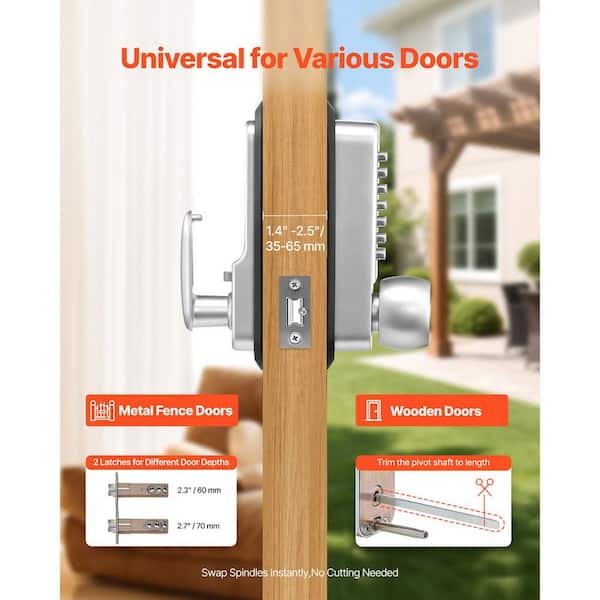 VEVOR Mechanical Keyless Entry Door Lock, 4-7 Digits Code, 2.0