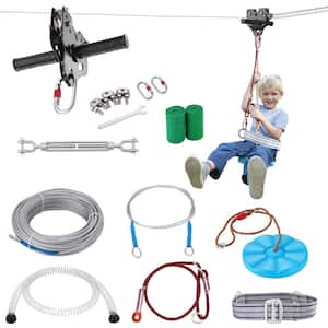 Zipline Kit for Kids and Adult 160 ft. Zip Line Kits Up to 500 lbs. Backyard Outdoor Quick Setup Zipline