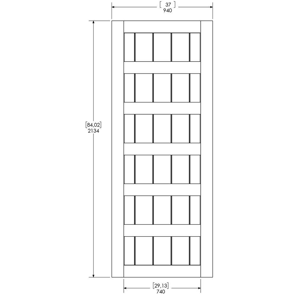 Traditional Unfinished Pine 37" x 84" 6-Panel Barn Door Slab
