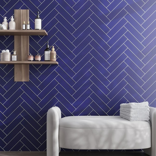 Blue 3-in. x 12-in. Matte Finished Glass Mosaic Floor and Wall Tile (5 Sq ft/case)