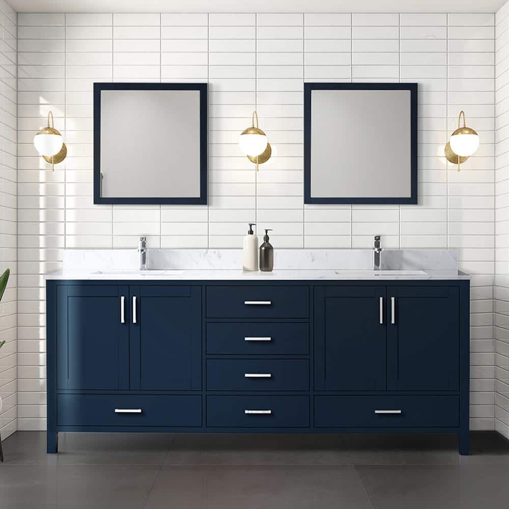 Jacques 80 in. W x 22 in. D x 34 in. H Bath Vanity Cabinet without Top in Dark Blue price history on PriceWatchPro