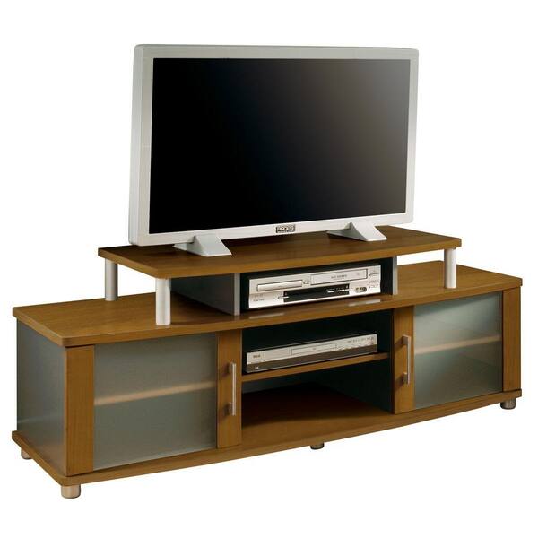 South Shore City Life TV Stand in Morgan Cherry and Charcoal