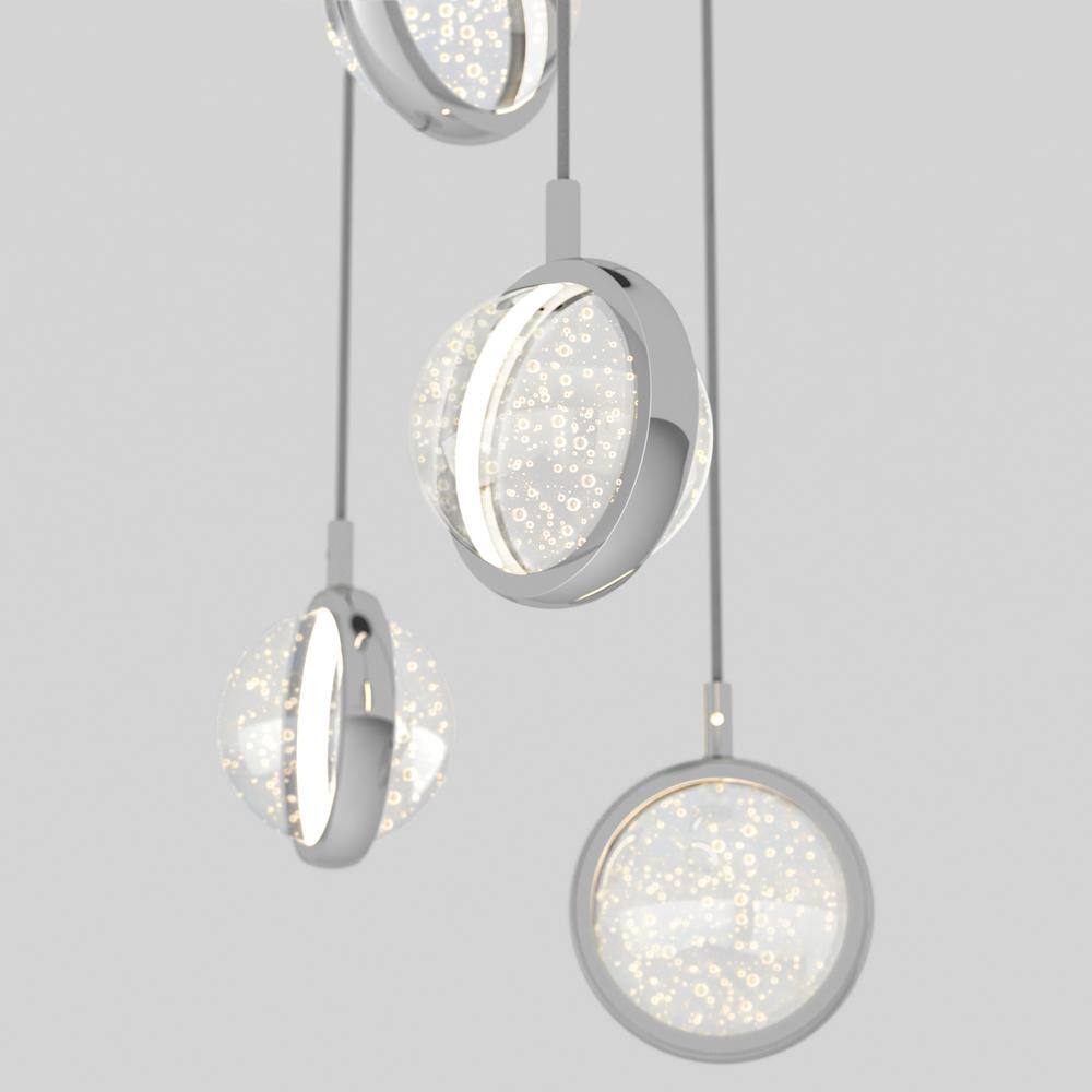 Avalon Chrome LED Pendant Light with Adjustable Glass Spheres