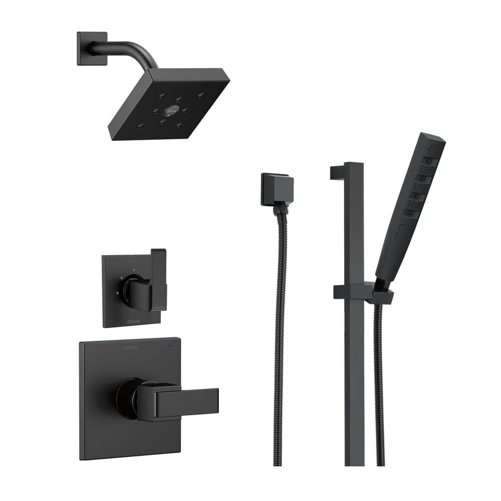 Ara 4-Spray Dual Wall Mount Fixed and Handheld Shower Head 1.75 GPM in Matte Black price history on PriceWatchPro