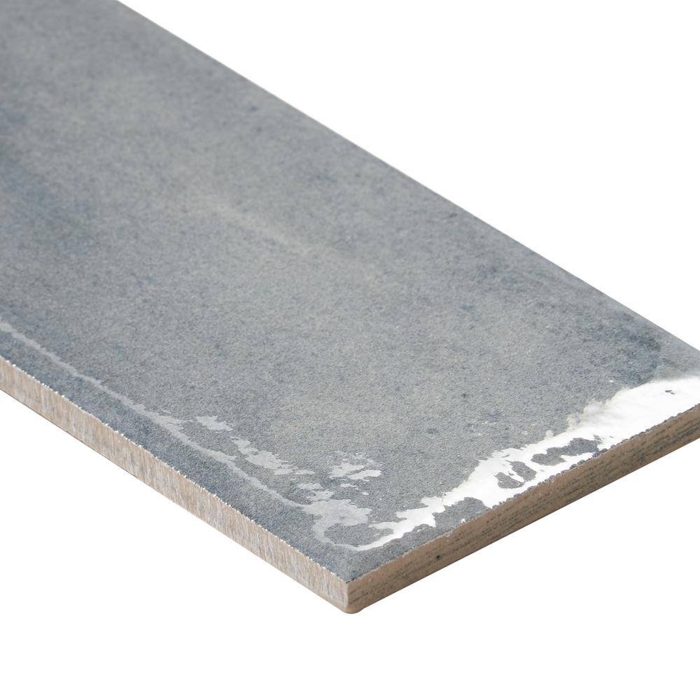 Tint Light Blue Polished Porcelain Subway Wall Tile 3-in x 16-in