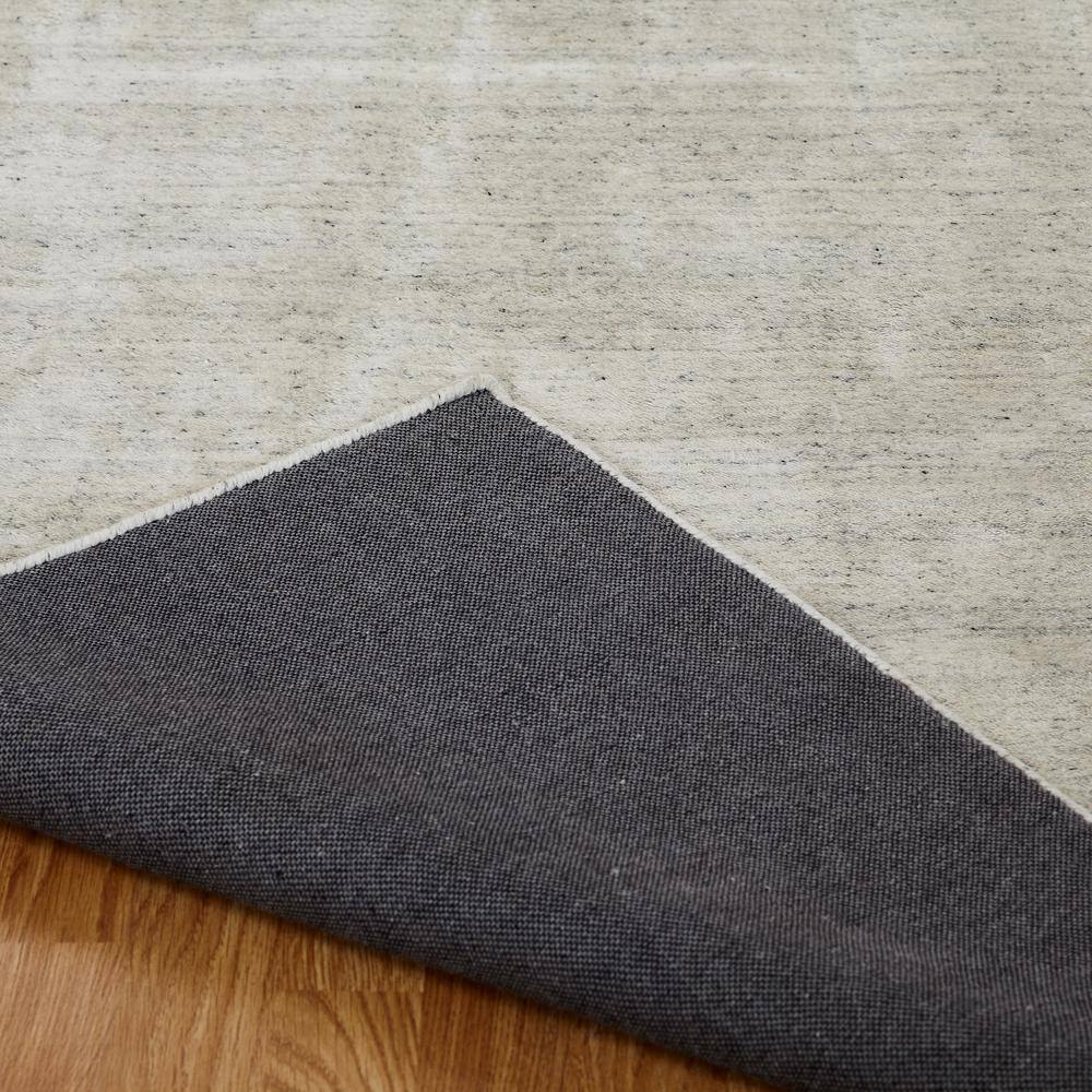 Cream Hand-Knotted Wool and Viscose Area Rug
