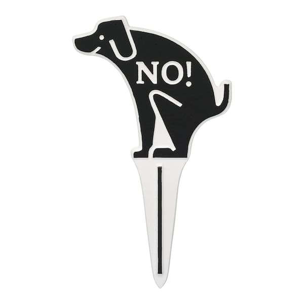 Unbranded Pet Owner Courtesy Small Round No Poop Dog Silhouette Cast Aluminum Yard Sign