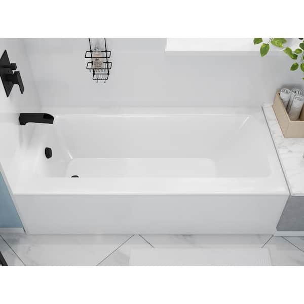ANZZI Saba 60 in. x 30 in. Soaking Bathtub with Left Drain in