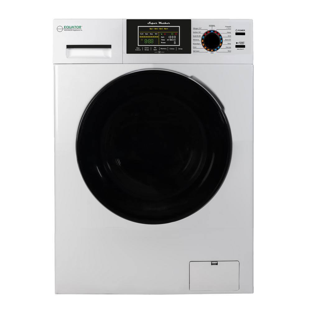EQUATOR ADVANCED Appliances 23.5 in. Wide Digital Touch 18 lbs Compact 110V Washer 1400 RPM 4 Memory & 16 Programs, White