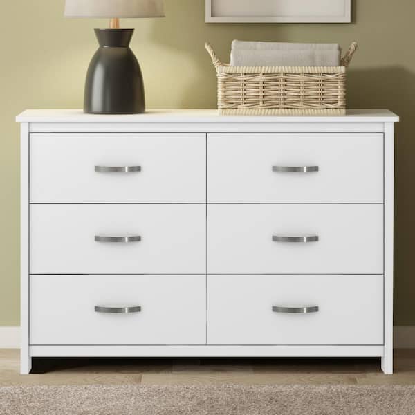 GALANO Layton 6-Drawer White Dresser (31 in. x 47.2 in. x 15.7 in.)